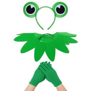 3pcs Adult Frog Halloween Costume Accessoriess - Frog Eyes Ears Headband,🥳